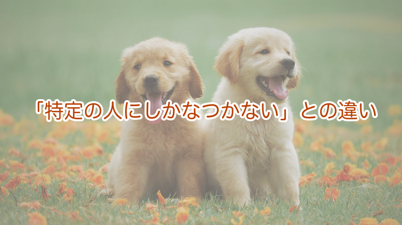 「特定の人にしかなつかない」との違い